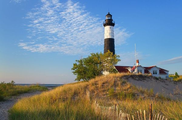 Big Sable Point Lighthouse on the eastern shore of Lake-Michigan Ludington State Park-Michigan